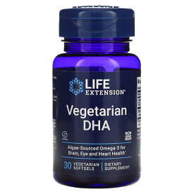 【POINT10倍★6/4 20:00~6/11 01:59】Life Extension ベジタリアン DHA 【 iHerb アイハーブ 公式 】 ライフエクステンション 植物性 オメガ3 オメガ3脂肪酸 ドコサヘキサエン酸 藻類由来 サプリメント サプリ 植物性ソフトジェル 30粒