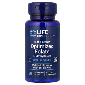 Life Extension �I�v�e�B�}�C�Y�h �t�_ �y iHerb �A�C�n�[�u ���� �z ���C�t�G�N�X�e���V���� L-�t�_���`�� �n�C�|�e���V�[ 5-MTHF �r�^�~��B�Q �T�v�������g �T�v�� �A�����^�u���b�g 8,500mcg DFE 30��