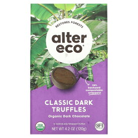 【POINT20倍★11/4 20:00〜11/11 1:59】Alter Eco クラシックダーク トリュフ オーガニック 【 iHerb アイハーブ 公式 】 アルターエコ 有機 トリュフチョコレート カカオ ダーク チョコレート チョコ 個包装 120g 10個