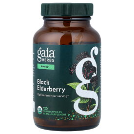 Gaia Herbs ブラック エルダーベリー 【 iHerb アイハーブ 公式 】 ガイアハーブ サンブカス 西洋ニワトコ アセロラ ハーブ エキス サプリメント サプリ ヴィーガンカプセル 120粒