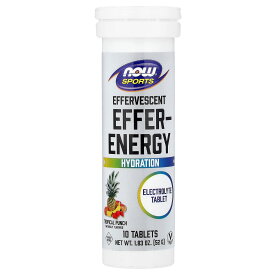 NOW Foods エファーエネルギー 【 iHerb アイハーブ 公式 】 ナウフーズ ナウスポーツ 発泡性 スポーツドリンク ビタミン ミネラル 電解質 サプリメント サプリ タブレット トロピカルパンチ 54g 10粒