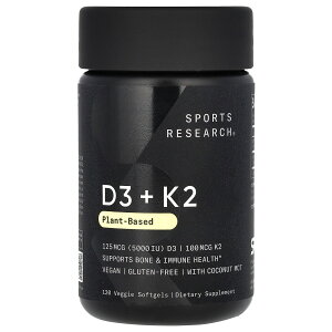 �y20%OFF�N�[�|����3/4 20:00~3/11 01:59�zSports Research �r�^�~��D3 + K2 �y iHerb �A�C�n�[�u ���� �z �X�|�[�c���T�[�` �r�^�~��D �r�^�~��K �r�^�~�� D3 D K �R���J���V�t�F���[�� ���i�L�m��-7 MK-7 �R�R�i