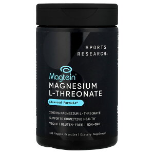Sports Research MAG LT �y iHerb �A�C�n�[�u ���� �z �X�|�[�c���T�[�` L-�g���I���_�}�O�l�V�E�� �}�O�l�V�E�� �~�l���� Magtein �}�O�e�C�� �T�v�������g �T�v�� �x�W�J�v�Z�� 2,000mg 180��