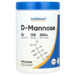 【POINT20倍★10/24 20:00〜10/27 9:59】Nutricost D-マンノース 【 iHerb アイハーブ 公式 】 ニュートリコスト D マンノース サプリメント サプリ パウダー 粉末 アンフレーバード プレーン 無香料 250g