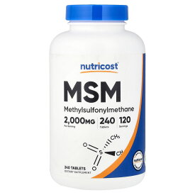 Nutricost MSM 【 iHerb アイハーブ 公式 】 ニュートリコスト メチルスルフォニルメタン サプリメント サプリ タブレット 2,000mg 240粒