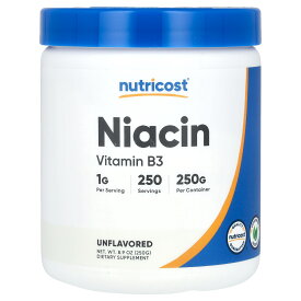 【POINT20倍★8/4 20:00〜8/11 1:59】Nutricost ナイアシン 【 iHerb アイハーブ 公式 】 ニュートリコスト ビタミンB3 ビタミンB ビタミン B ビタミンB群 ビタミン類 ビタミンサプリ サプリ パウダー 粉末 アンフレーバード プレーン 無香料 250g
