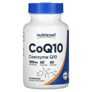�y15%OFF�N�[�|����4/14 20:00~4/20 23:59�zNutricost �R�G���U�C��Q10 �y iHerb �A�C�n�[�u ���� �z �j���[�g���R�X�g CoQ10 �R�G���U�C�� Q10 �T�v�������g �T�v�� �J�v�Z�� 100mg 60��
