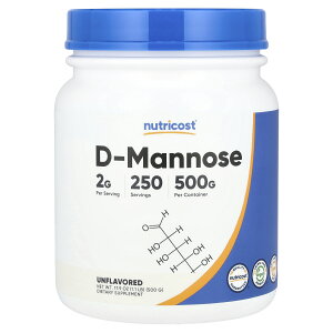 Nutricost D-マンノース 【 iHerb アイハーブ 公式 】 ニュートリコスト D マンノース サプリメント サプリ パウダー 粉末 アンフレーバード プレーン 無香料 500g