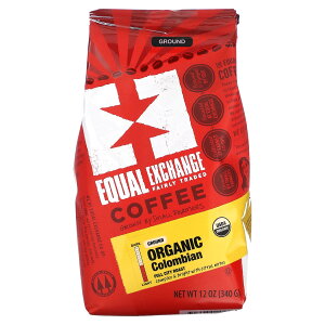 Equal Exchange オーガニック コーヒー 挽き豆 【 iHerb アイハーブ 公式 】 イコールエクスチェンジ 有機 アラビカ コーヒー豆 グラウンド フルシティロースト コロンビアン 340g