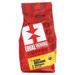 Equal Exchange オーガニック コーヒー豆 【 iHerb アイハーブ 公式 】 イコールエクスチェンジ 有機 アラビカ コーヒー 豆 ホールビーン フルシティロースト エチオピア 340g