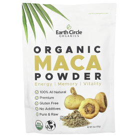 Earth Circle Organics 生マカ パウダー オーガニック 【 iHerb アイハーブ 公式 】 アースサークルオーガニクス 有機 マカ 未加工 ペルー産 サプリメント サプリ 粉末 454g