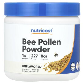 Nutricost ビーポーレン パウダー 【 iHerb アイハーブ 公式 】 ニュートリコスト ミツバチ 蜂 花粉 ビー ポーレン ミツバチ製品 サプリメント サプリ 粉末 アンフレーバード プレーン 無香料 227g