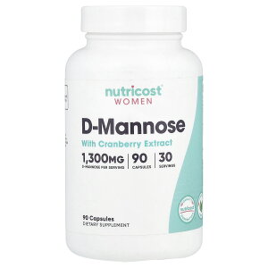 Nutricost D-マンノース クランベリーエキス 配合 女性向け 【 iHerb アイハーブ 公式 】 ニュートリコスト D マンノース クランベリー 濃縮 エキス ウーマン サプリメント サプリ カプセル 90粒