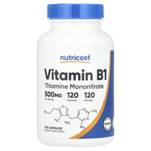 Nutricost �r�^�~��B1 �y iHerb �A�C�n�[�u ���� �z �j���[�g���R�X�g �r�^�~��B �r�^�~�� B1 B �r�^�~��B�Q �r�^�~���� �r�^�~���T�v�� �`�A�~�� �T�v�������g �T�v�� �J�v�Z�� 500mg 120��