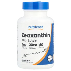 Nutricost ゼアキサンチン ルテイン 配合 【 iHerb アイハーブ 公式 】 ニュートリコスト サプリメント サプリ ソフトジェル 60粒