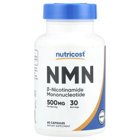 【POINT5倍★2/13 12:00〜3/1 23:59】Nutricost NMN 【 iHerb アイハーブ 公式 】 ニュートリコスト エヌエムエヌ ニコチンアミドモノヌクレオチド β-ニコチンアミドモノヌクレオチド サプリ カプセル 1粒あたり 250mg 60粒