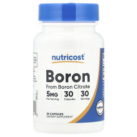 Nutricost ほう素 【 iHerb アイハーブ 公式 】 ニュートリコスト ボロン ホウ素 クエン酸ほう素 ミネラル サプリメント サプリ カプセル 5mg 30粒