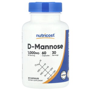 【POINT20倍★10/24 20:00〜10/27 9:59】Nutricost D-マンノース 【 iHerb アイハーブ 公式 】 ニュートリコスト D マンノース サプリメント サプリ カプセル 1粒あたり 500mg 60粒