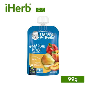 Gerber 離乳食 リンゴ 洋ナシ モモ 【 iHerb アイハーブ 公式 】 ガーバー ベビー フード 赤ちゃん 乳幼児 幼児 生後12ヵ月以上 離乳食 食品 フルーツ 果物 ビタミンC アスコルビン酸 99g