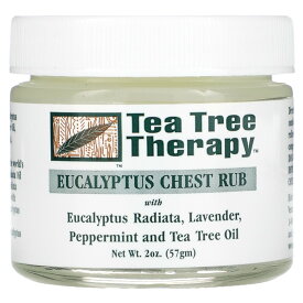 Tea Tree Therapy ユーカリ チェスト ラブ 【 iHerb アイハーブ 公式 】 ティーツリーセラピー ラベンダー ペパーミント ティーツリー 57g