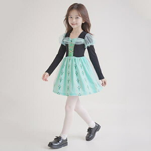 プリンセス ドレス 子供 子ども キッズ 長袖 ワンピース 女の子 アナ エルサ ドレス 雪の女王 白雪姫 雪のプリンセス コスプレ 衣装 コスチューム ハロウィン クリスマス 仮装 なりきり プリ