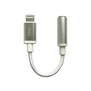 オーディオ変換アダプタ マイク付きイヤホン対応 送料無料 Lightning/3.5mmステレオミニジャック ecb621025 ブラックシルバー ゆうパケット