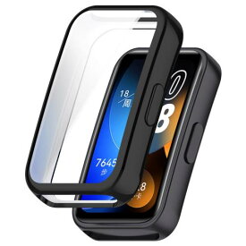 NUPO for HUAWEI Band 10 / 9 / 8 ケース スマートウォッチ 全面保護 TPU メッキ 脱着簡単 タッチ感度いい 耐衝撃性 落下防止 HUAWEI Band10 / Band9 / Band8 保護カバー (ブラック+クリア)