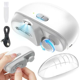 電動爪切り 両用電動爪切り Type-C充電式 爪切り 電動つめ削り つめきり 低騒音 爪磨き 電動爪けずり 電動ネイルケア 角質ケア 爪やすり 清潔 2in1 LEDライト付 Type-C充電式 巻き爪 厚い爪 ワイヤレス 2段階スピード 爪研ぎ