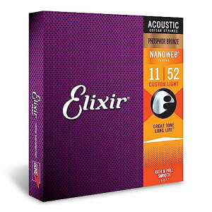 ELIXIR(GNT[) ElixirAR[XeBbNM^[ NANOWEB tHXt@[uY Custom Light .011-.052 #16027 Ki