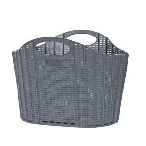 セイエイ(seiei) 折りたためる ランドリー バスケット ラタン調 グレー (大) 38L 120885 新パッケージランドリーバスケット ランドリー収納 洗濯カゴ 洗濯物収納 物干し 洗濯かご 大容量 折りたた