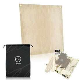 ZEN Camps 焚き火シート 焚き火台シート スパッタシート 防炎 防火 耐火 耐熱 シート キャンプ BBQ 芝生保護日本ブランド (オリジナル収納袋付 (50*50cm))