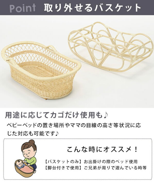 楽天市場】ベビーベッド ゆりかご ヨーラン ベビー布団 持ち運び  