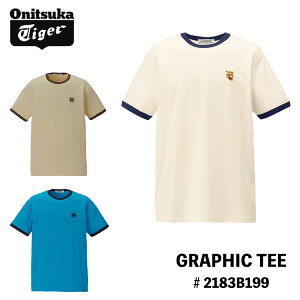 IjcJ^CK[ TVc Onitsuka Tiger GRAPHIC TEE OFF WHITE/NAVY # 2183B199.700 BEIGE/BROWN # 2183B199.250 LIGHT BLUE/NAVY # 2183B199.400