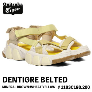 �I�j�c�J�^�C�K�[ �T���_�� Onitsuka Tiger �T���_�� ���f�B�[�X DENTIGRE BELTED �f���e�B�O�� MINERAL BROWN/WHEAT YELLOW �~�l�����u���E���^�E�B�[�g�C�G���[ 1183C188.200 �V���[�Y ���f�B�[�X