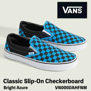 �o���Y �X���b�|�� �X�j�[�J�[ VANS �X���b�|�� CLASSIC SLIP-ON CHECKERBOARD Bright Azure VN000DAHFNM �N���V�b�N�X���b�|�� �`�F�b�J�[�{�[�h �u���C�g�A�W���[��