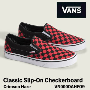 �o���Y �X���b�|�� �X�j�[�J�[ VANS �X���b�|�� CLASSIC SLIP-ON CHECKERBOARD Crimson Haze VN000DAHFO9 �N���V�b�N�X���b�|�� �`�F�b�J�[�{�[�h �N�����]���w�C�Y