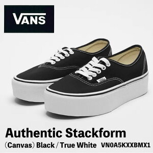 �o���Y �X�j�[�J�[ ���� VANS �X�j�[�J�[ ���� Authentic Stackform (Canvas) Black / True White VN0A5KXXBMX1 �I�[�Z���e�B�b�N �X�^�b�N�t�H�[���i�L�����o�X�j�u���b�N / �g�D���[�z���C�g ���� �V���[�Y