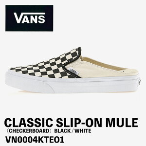 �o���Y �X�j�[�J�[ VANS Checkerboard Classic Slip-On Mule VN0004KTEO1 White �`�F�b�J�[�{�[�h �N���V�b�N �X���b�|�� �~���[�� �V���[�Y
