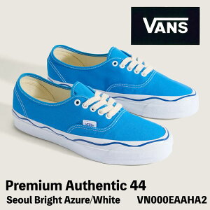 �o���Y �X�j�[�J�[ VANS �X�j�[�J�[ Premium Authentic 44 Seoul Bright Azure/White VN000EAAHA2 �I�[�Z���e�B�b�N �\�E�� �u���C�g�A�Y�[�� �z���C�g �V���[�Y