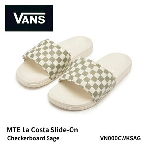 �o���Y �T���_�� VANS MTE La Costa Slide-On Checkerboard Sage �`�F�b�J�[�{�[�h �Z�[�W ���R�X�^ �X���C�h�I�� VN000CWKSAG �V���[�Y