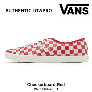 �o���Y �X�j�[�J�[ VANS �X�j�[�J�[Authentic Lowpro (Checkerboard) Red VN000D04RED �I�[�Z���e�B�b�N ���[�v�� �`�F�b�J�[�{�[�h �ԐF ���b�h �V���[�Y