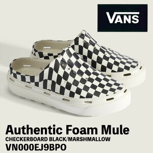 �o���Y �~���[���T���_�� VANS �~���[���T���_�� Authentic Foam Mule CHECKERBOARD BLACK/MARSHMALLOW VN000EJ9BPO �I�[�Z���e�B�b�N�t�H�[�� �~���[�� �`�F�b�J�[�{�[�h �u���b�N �}�V���}�� �V���[�Y