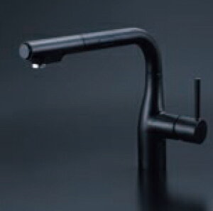 KVK 水栓金具【KM6111ECM5】シングルレバー式シャワー付混合栓(センサー付) マットブラック 一般地用〔HB〕