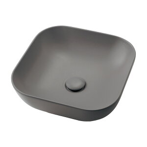 ●カクダイ【#LY-493232-GY】角型手洗器 マットグレー 置型 陶器製 Olympia〔GB〕