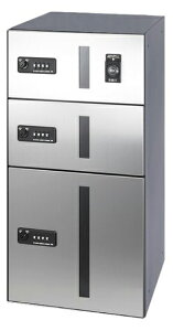 捺印付●u.田島メタルワーク【GX-DS4NW】宅配ボックス 小型荷物用(捺印装置付)/中型荷物用 屋内・前入前出 ヘアライン 受注生産