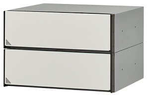 ●u.田島メタルワーク【MX-68-2B(シリンダー錠)】ブラック 集合タイプ郵便受 フラットフェイスタイプ 防雨仕様・前入前出 2段 受注生産