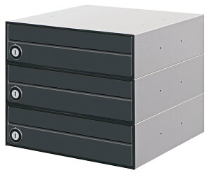 ●u.田島メタルワーク【MX-91-36FF-3-B(シリンダー錠)】ブラック 集合タイプ郵便受 省スペースタイプ 防雨仕様・前入前出 3段 受注生産