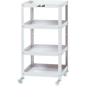 ●u.ヤマキン/山金工業【WCLN-4-P】コンビニワゴン ナイロンキャスター 4段 W400mm×D400mm 組立式