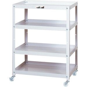 ●u.ヤマキン/山金工業【WCN-4-P】コンビニワゴン ナイロンキャスター 4段 W600mm×D400mm 組立式