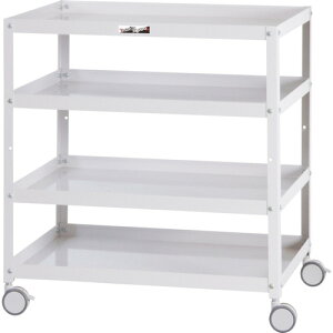 ●u.ヤマキン/山金工業【WCWS-4-P】コンビニワゴン 双輪キャスター 4段 W750mm×D500mm 組立式